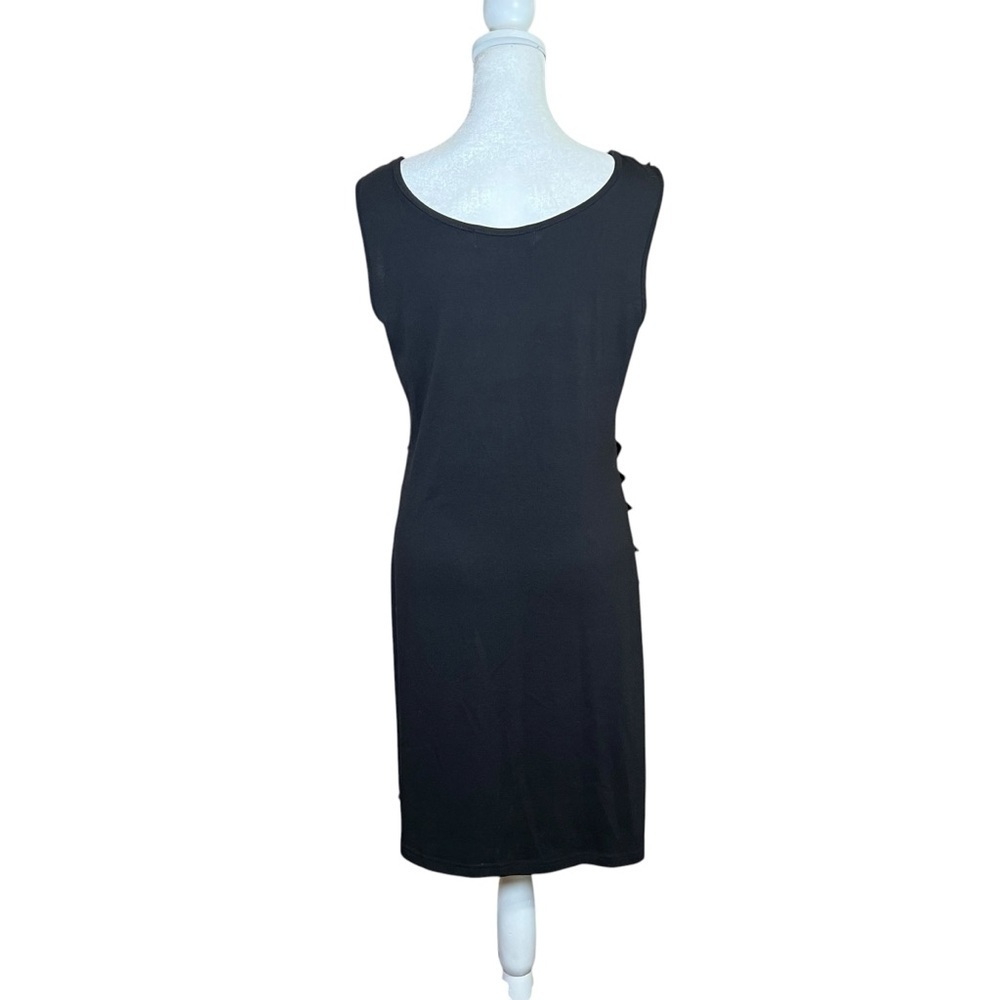 VTG Y2K Lauren Michelle Black Sleeveless Dress 3D Origami Embellished Funky Sz M - Picture 5 of 11